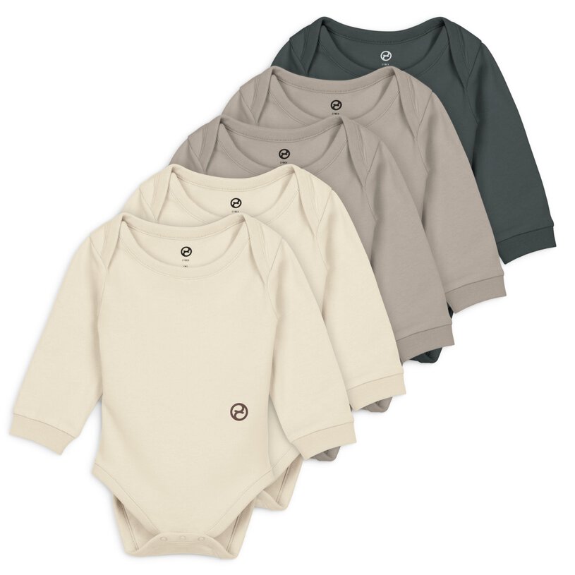 Babyrompertje met lange mouwen (set van 5)